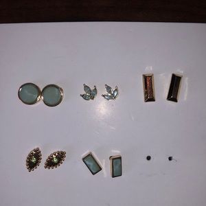 green and gold earrings!